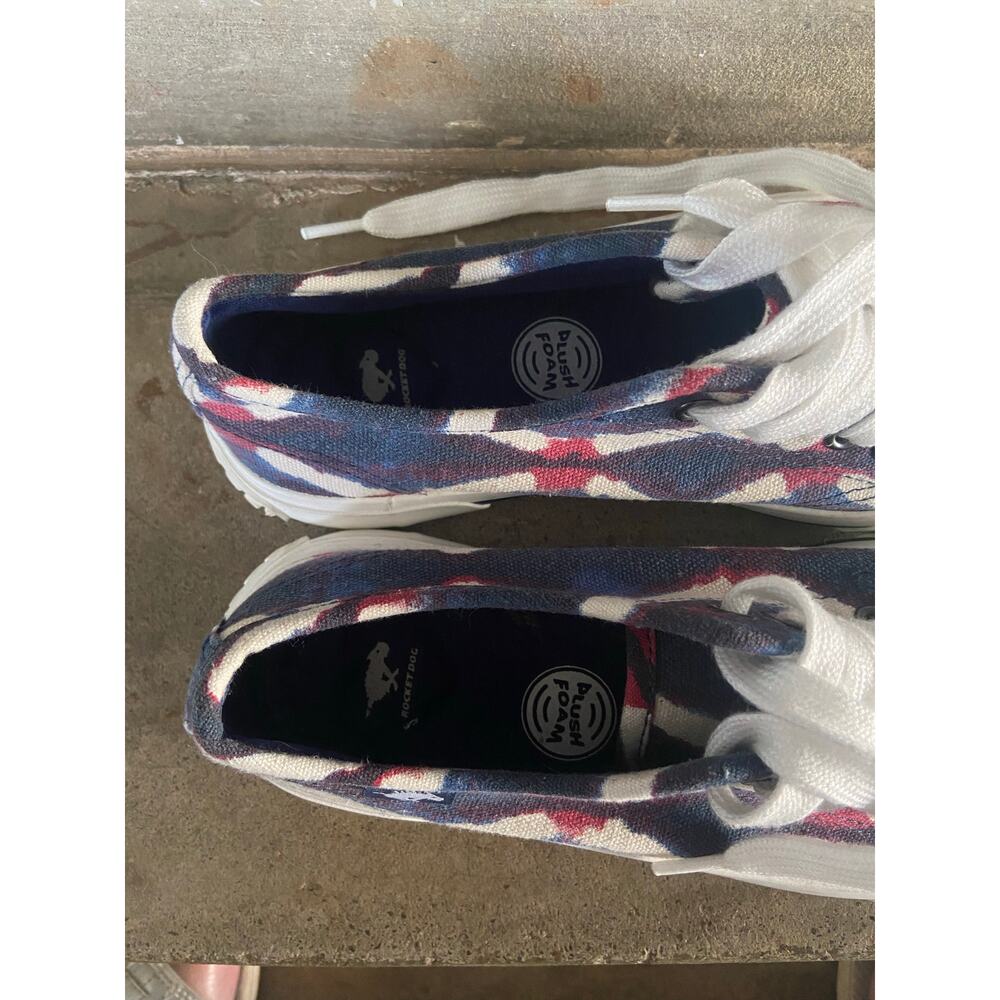 Rocket Dog red/white/blue tie dye canvas sneakers - Picture 7 of 8